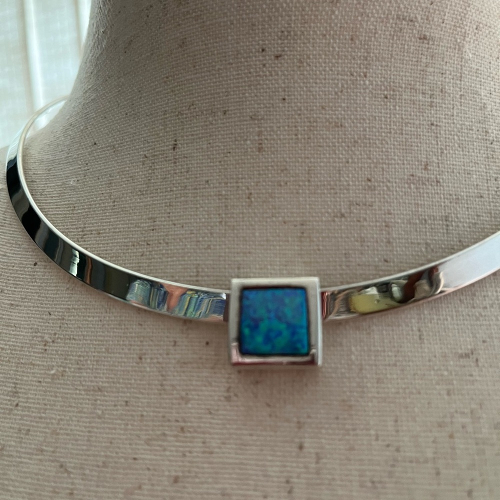 Sterling silver opal slide/pendant